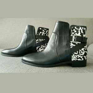 MICHAEL KORS Salem Black Calf Hair Ankle Boots 6