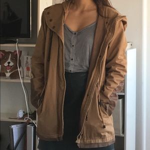 Canvas Coat with Removable Faux Fur Lining