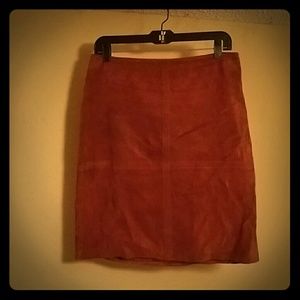 Vintage Rust Suede Leather Skirt