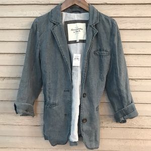 NWT Abercrombie & Fitch Chambray Blazer