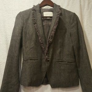 Banana Republic herringbone grey black blazer