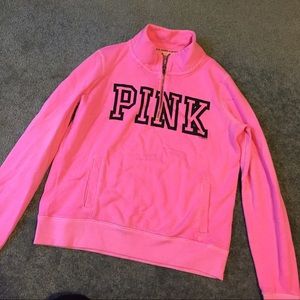 VS pink half zip sweatshirt