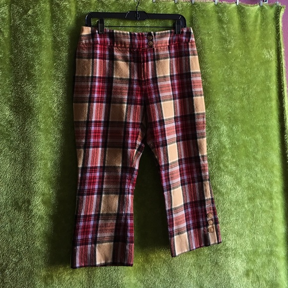 Tara Jarmon Wool plaid Cropped Pants