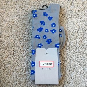 Hunter boots gray floral socks