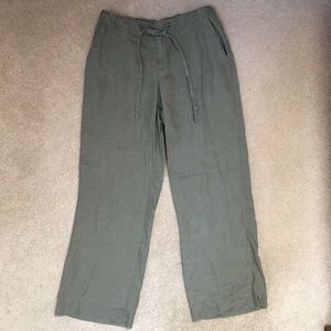 Linen Olive Green Pants