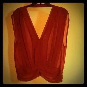NWOT Maroon Burgundy Sheer Blouse or Overshirt