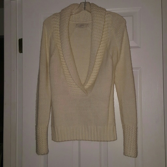 Shawl collared deep v-neck sweater from LOFT.