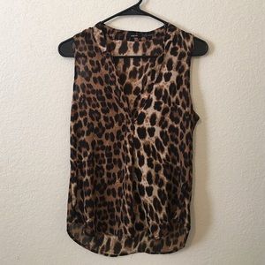 Leopard / Cheetah Pattern Sleeveless Blouse