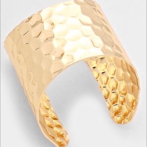 New Women's Gold Hammered Cuff Bracelet