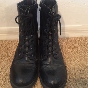 Black combat boots