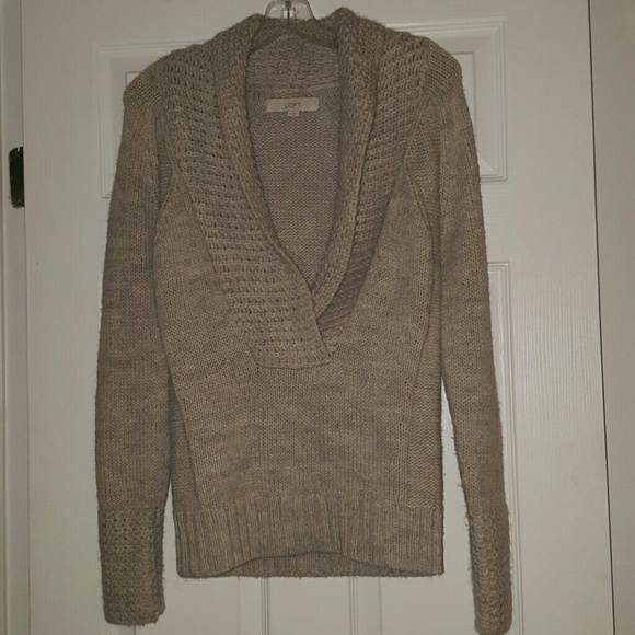 Shawl collared deep v-neck sweater from LOFT.