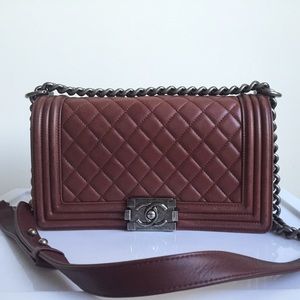 Chanel Boy Bag - medium oxblood