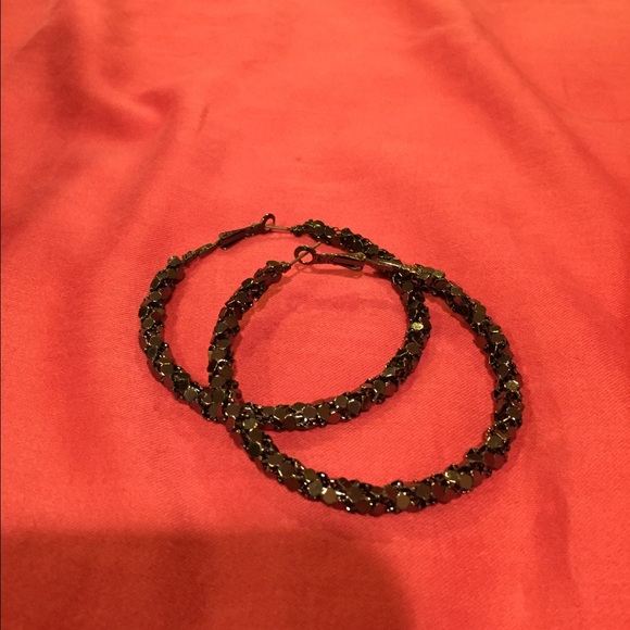 Black Hoop Earrings