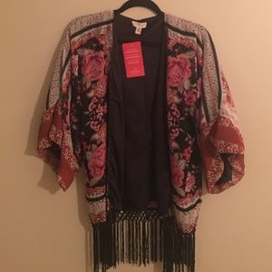 NWT Hyde Park fringe kimono from Evereve sz L