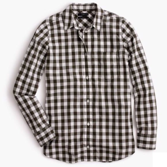 J. CREW Classic Gingham Button-Down Shirt