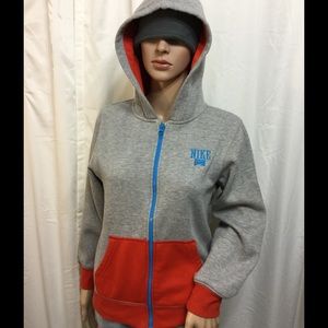 NIKE grey zipper sweatshirt/hoodie SWOOSH . S/M