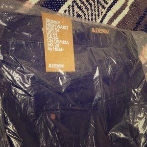 H&M skinny high waisted black denim