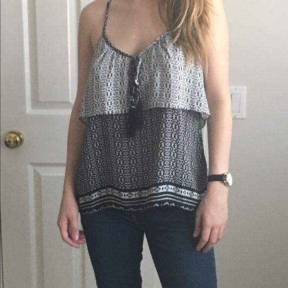 Tribal tank with tassel strings