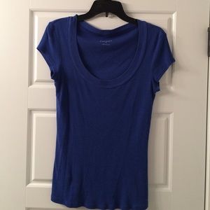 Blue "Sexy Basic" tee from express.
