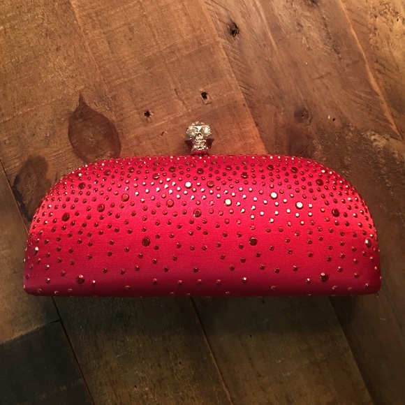 Red Clutch with Skull Clasp