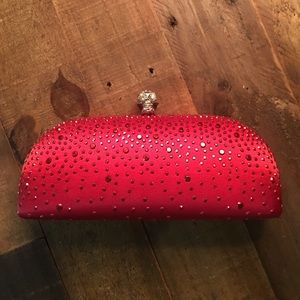 Red Clutch with Skull Clasp