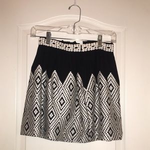 Black and white geometric skirt