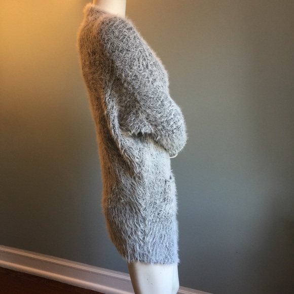 Silver Faux Fur Pocket Cardigan - Picture 4 of 4