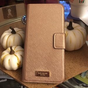 ♠️ Kate Spade rose gold, leather wrap folio case.