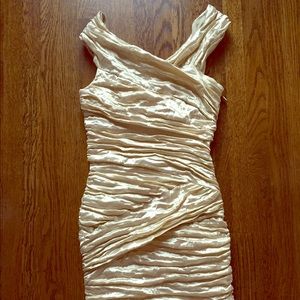 Nicole Miller Metallic Beckett Techno Metal Dress