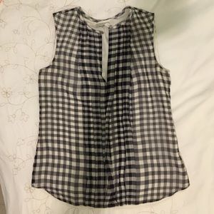 J. Crew gingham sleeveless silk blouse