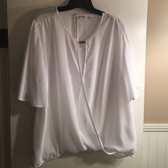 Cato Woman White Draped Blouse