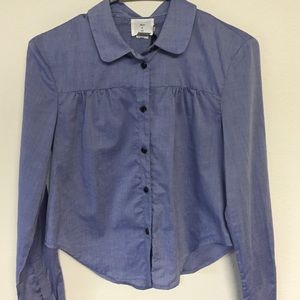 Alice & UO Blue Ferielle Button Down Shirt