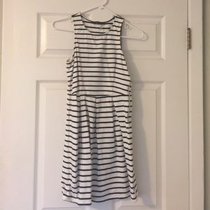 THML white and black striped dress