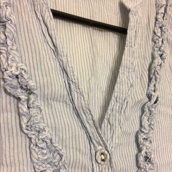 Light Blue Striped Converse Button Down Tunic - Picture 2 of 4