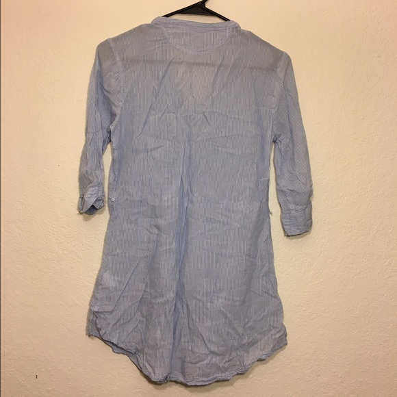Light Blue Striped Converse Button Down Tunic - Picture 3 of 4