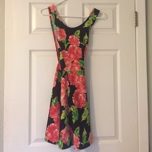 Floral open back dress