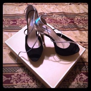 Steve Madden Black & Silver Heels