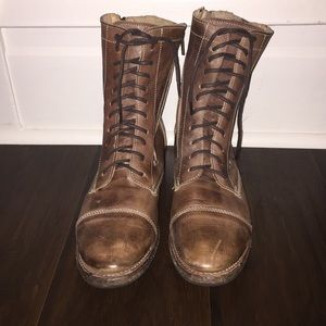 BED STU Brown Leather Motorcycle Boots