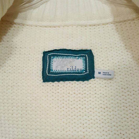 TILDON IVORY HOODED BUTTON ZIP SWEATER JACKET - Picture 3 of 4