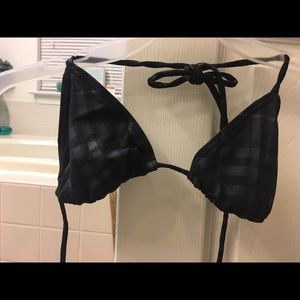 Auth Burberry black and gray nova stripe bikini