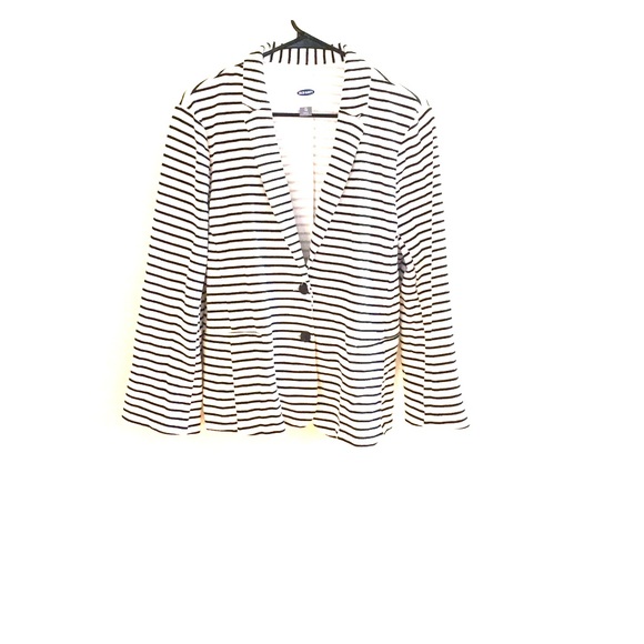White and black striped blazer