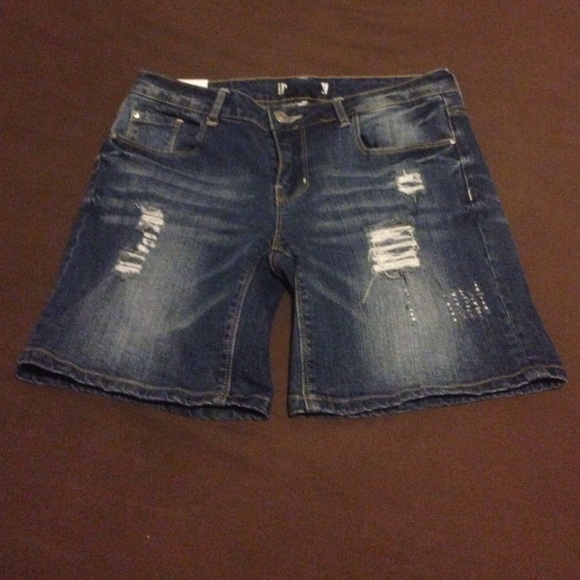 Distressed Denim Shorts