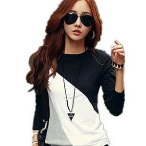 Casual duo color shirt top + G-String