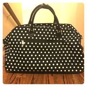 B&W Polka Dot overnight roller bag