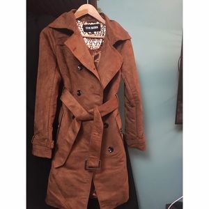 Small Steve Madden Faux Suede Trench Coat.
