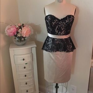 Gold and Black Peplum Dress