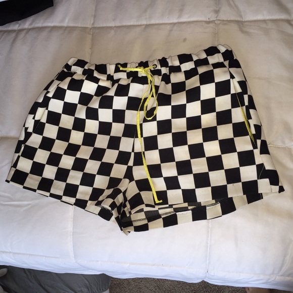 Black and white shorts