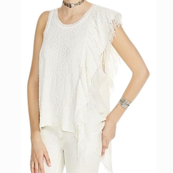 🆕 Free People Fringe Ivory Tank #003-16 - Picture 2 of 4