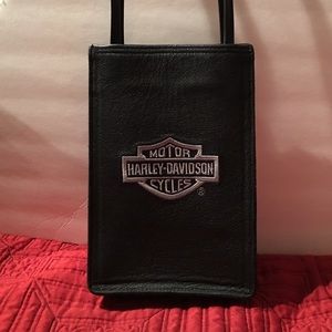 Black leather Harley Davidson shoulder purse