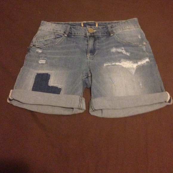 Cuffed Denim Shorts - Picture 1 of 4